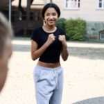 Gruppe von Kindern Jugendliche beim Stunt Workshop für Kinder in Kempen im Rahmen des Kulturrucksack NRW