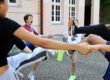 Gruppe von Kindern Jugendliche beim Stunt Workshop für Kinder in Kempen im Rahmen des Kulturrucksack NRW