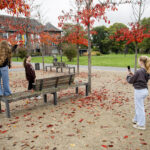 Workshopgruppe fotografiert in der Umgebung des Dachstudios kreative Szenen für ihre eigenen Fake-Fotos.